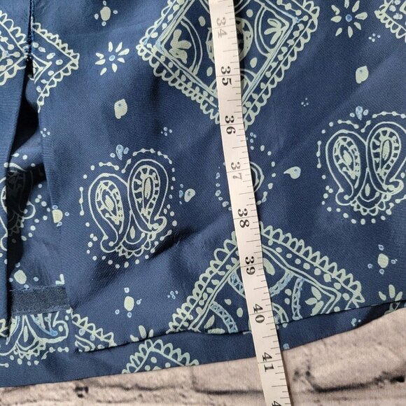 Evan Picone 100% Silk Blue Geometric Print Cutout Middle Collared Dress Size 10 - Picture 12 of 15